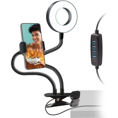 SBS SelfieSpotRing - Verstellbares LED-Ringlicht für Smartphones SBS SelfieSpotRing - Verstellbares LED-Ringlicht für Smartphones