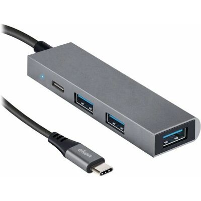 Ekon ECITHUBTC34USBIN - Hub USB, 3 USB-A, 1 USB-C, Gris - Publicité Ekon ECITHUBTC34USBIN - Hub USB, 3 USB-A, 1 USB-C, Gris - Publicité