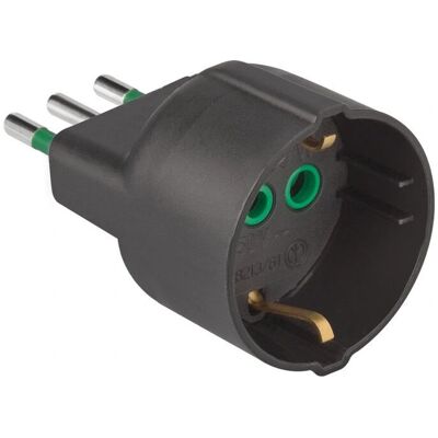 Ekon - ECELXADAPTSCHU10K - Type L (IT) - Type F Noir - Adaptateur de prise Ekon - ECELXADAPTSCHU10K - Type L (IT) - Type F Noir - Adaptateur de prise
