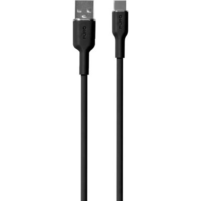 PURO ICON Soft Kabel - USB-A til USB-C - 150cm - Svart - USB Kabel PURO ICON Soft Kabel - USB-A til USB-C - 150cm - Svart - USB Kabel