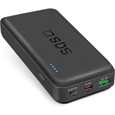 SBS Powerbank 20000mAh Lithium Polymeer - Powerbank Zwart SBS Powerbank 20000mAh Lithium Polymeer - Powerbank Zwart