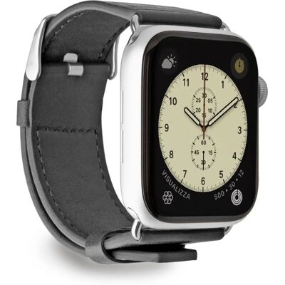 Case & Me CMAWATCHB44PUK Schwarzes Kunstlederarmband für Apple Watch - Zubehör Case & Me CMAWATCHB44PUK Schwarzes Kunstlederarmband für Apple Watch - Zubehör