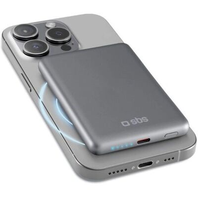 Power Bank SBS 5000mAh magSafe - Harmaa Power Bank SBS 5000mAh magSafe - Harmaa