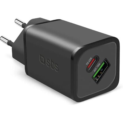 SBS 65W USB-C Snellader - Zwart - Oplader voor apparaten SBS 65W USB-C Snellader - Zwart - Oplader voor apparaten