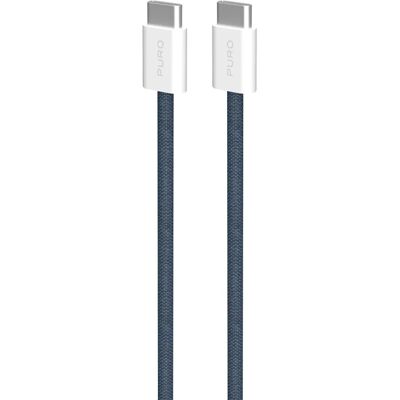 Puro Flettet USB-C Kabel - 1,5m, 60W, 480Mbps - Blå - USB-kabel Puro Flettet USB-C Kabel - 1,5m, 60W, 480Mbps - Blå - USB-kabel
