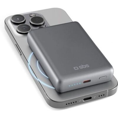 SBS Powerbank 10.000mAh PD 20W MagSafe Aluminium - Power Bank SBS Powerbank 10.000mAh PD 20W MagSafe Aluminium - Power Bank
