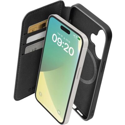 SBS iPhone 16 Geldbörs-Cover MagSafe Schwarz - Handyhülle SBS iPhone 16 Geldbörs-Cover MagSafe Schwarz - Handyhülle