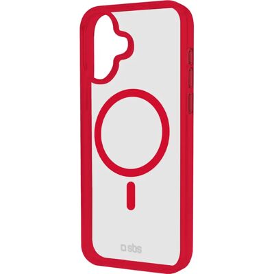 SBS Mag Frame Cover til iPhone 16 - MagSafe kompatibel - Klar / Rød SBS Mag Frame Cover til iPhone 16 - MagSafe kompatibel - Klar / Rød