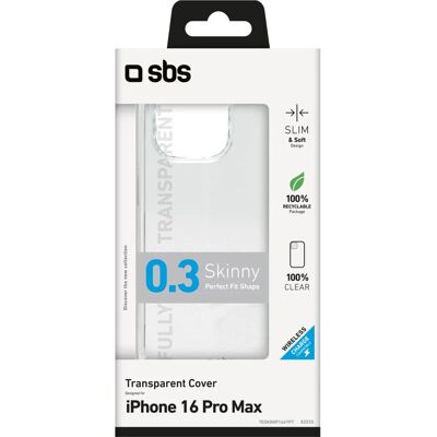 Coque transparente SBS pour iPhone 16 Pro Max - Housse téléphone - Publicité Coque transparente SBS pour iPhone 16 Pro Max - Housse téléphone - Publicité