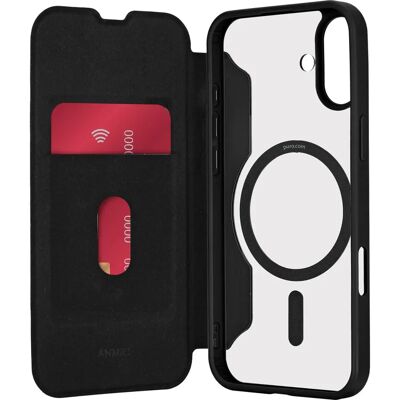 Puro Booklet Flip Cover til iPhone 16 - MagSafe kompatibel - Sort Puro Booklet Flip Cover til iPhone 16 - MagSafe kompatibel - Sort