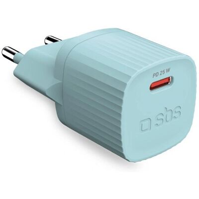 SBS TETR1CPD25LBGRS - Mobil enhetladdare - Cyan - Snabbladdning - Inomhusbruk SBS TETR1CPD25LBGRS - Mobil enhetladdare - Cyan - Snabbladdning - Inomhusbruk
