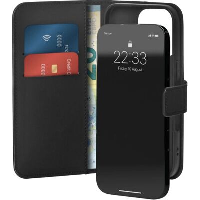 Puro iPhone 16 Pro Brieftaschenhülle - Abnehmbar, Schwarz Puro iPhone 16 Pro Brieftaschenhülle - Abnehmbar, Schwarz