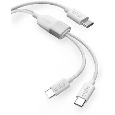 SBS TCC2IN1 Kabel USB 1,5m USB C Biały - Kabel USB SBS TCC2IN1 Kabel USB 1,5m USB C Biały - Kabel USB