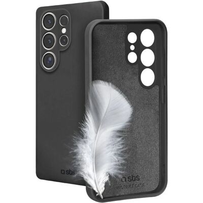 Samsung Galaxy S25 Ultra - Custodia in microfibra nera Samsung Galaxy S25 Ultra - Custodia in microfibra nera