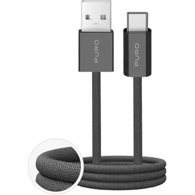 PURO - Fabrik 4 USB-C - Gris - 1.5 m - cable PURO - Fabrik 4 USB-C - Gris - 1.5 m - cable