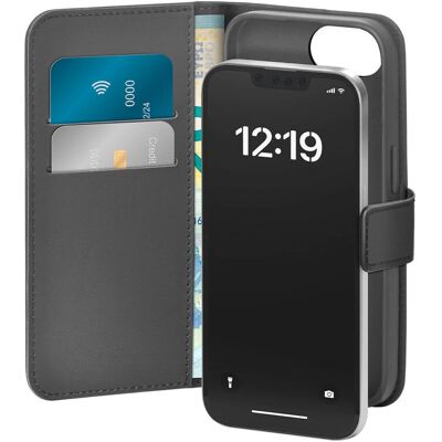 Puro Lederen Portemonnee Telefoonhoesje - iPhone 16e, Zwart Puro Lederen Portemonnee Telefoonhoesje - iPhone 16e, Zwart