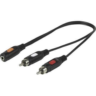 Vivanco - Vvajack2rca02mf - Schwarz - 0.2 m - Audiokabel Vivanco - Vvajack2rca02mf - Schwarz - 0.2 m - Audiokabel
