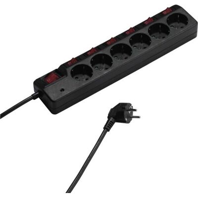 Vivanco - VVELSTR6SCH7SWTK - Schwarz - Steckdosenleiste Vivanco - VVELSTR6SCH7SWTK - Schwarz - Steckdosenleiste
