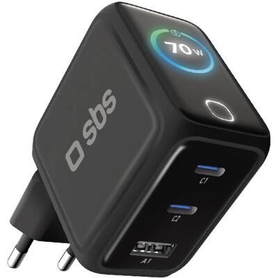 Caricabatterie universale SBS nero 70W - Caricatore Caricabatterie universale SBS nero 70W - Caricatore