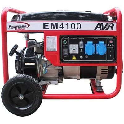 Générateur Powermate EM 4100 - 3500 W, 15L Carburant, AVR, Cadre en acier - Publicité Générateur Powermate EM 4100 - 3500 W, 15L Carburant, AVR, Cadre en acier - Publicité