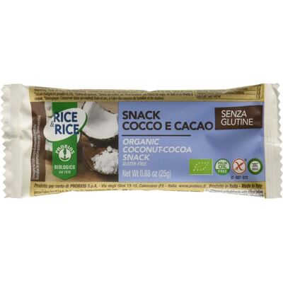Snack di riso al cocco e cacao Probios - Senza glutine e vegano Snack di riso al cocco e cacao Probios - Senza glutine e vegano