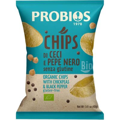 Probios Chips de Garbanzos y Pimienta Negra - 40g Probios Chips de Garbanzos y Pimienta Negra - 40g