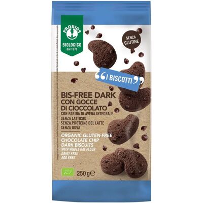 Biscotti Bisfree Dark Gocce di Cioccolato Senza Glutine Vegani Biologici - 250 g Biscotti Bisfree Dark Gocce di Cioccolato Senza Glutine Vegani Biologici - 250 g