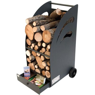 Carrello portalegna Cruccolini - Ferro battuto 45x42x80cm Carrello portalegna Cruccolini - Ferro battuto 45x42x80cm