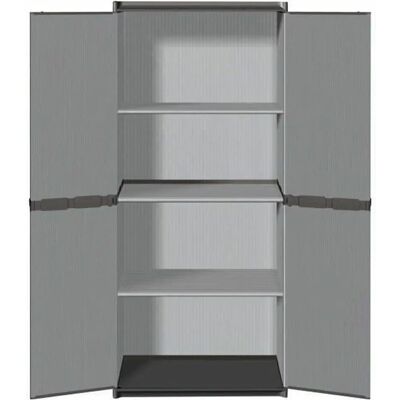 Armoire de rangement en résine TOOD - 3 tablettes - 60 kg - Publicité Armoire de rangement en résine TOOD - 3 tablettes - 60 kg - Publicité