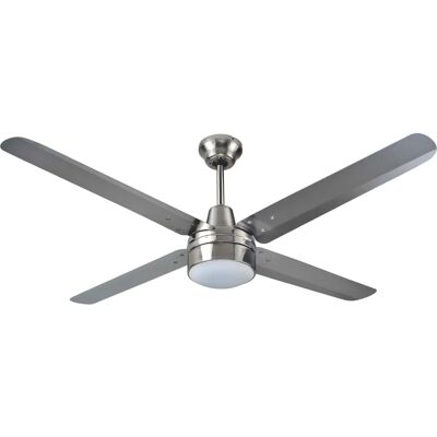 Ventilatore da soffitto Tecnomat ZFS4140S in Acciaio Inox con Luce e Comando a Muro Ventilatore da soffitto Tecnomat ZFS4140S in Acciaio Inox con Luce e Comando a Muro