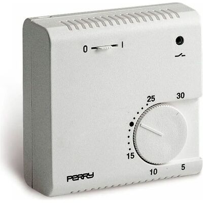 Thermostat Analogue Blanc Perry - Contrôle Marche/Arrêt - 230V - Publicité Thermostat Analogue Blanc Perry - Contrôle Marche/Arrêt - 230V - Publicité