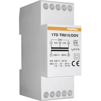 Wallair 15VA Transformator med 12V/24V-utgångar - Ringklockemodul Wallair 15VA Transformator med 12V/24V-utgångar - Ringklockemodul