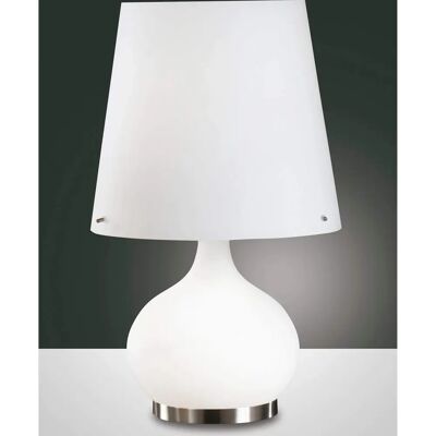 Fabas Luce Ade Tischlampe Weiß Glas - E14 Tischlampe Fabas Luce Ade Tischlampe Weiß Glas - E14 Tischlampe