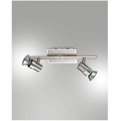 Fabas Luce Spotlight Bar - GU10 2x50W Nickel Satin Fabas Luce Spotlight Bar - GU10 2x50W Nickel Satin