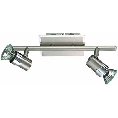 Fabas Luce Barra a Faretti - GU10 2x50W Nichel Satinato Fabas Luce Barra a Faretti - GU10 2x50W Nichel Satinato