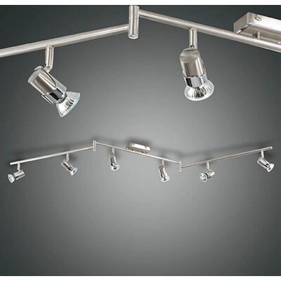 Fabas Luce Alice Spotlight Bar Satin Nickel Glas - Beleuchtungsarmatur Fabas Luce Alice Spotlight Bar Satin Nickel Glas - Beleuchtungsarmatur