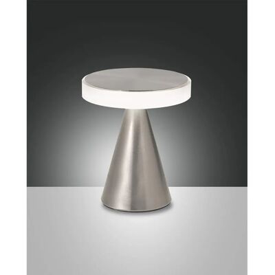 Lampe de Table LED Neutra Fabas Luce Nickel Satiné - Lampe de Table Lampe de Table LED Neutra Fabas Luce Nickel Satiné - Lampe de Table