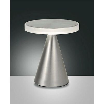 Fabas Luce Neutra LED Tischleuchte Satin Nickel Glas - Tischleuchte Fabas Luce Neutra LED Tischleuchte Satin Nickel Glas - Tischleuchte