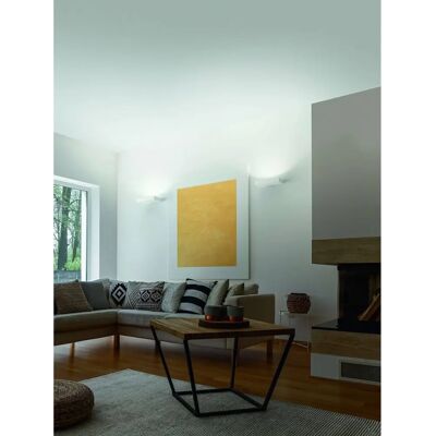 Fabas Luce Emma LED Wall Uplight White Glass - Wall Uplight Fabas Luce Emma LED Wall Uplight White Glass - Wall Uplight