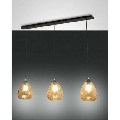 Fabas Luce Gisella Lampada a Sospensione in Vetro Ambra - Plafoniera Fabas Luce Gisella Lampada a Sospensione in Vetro Ambra - Plafoniera