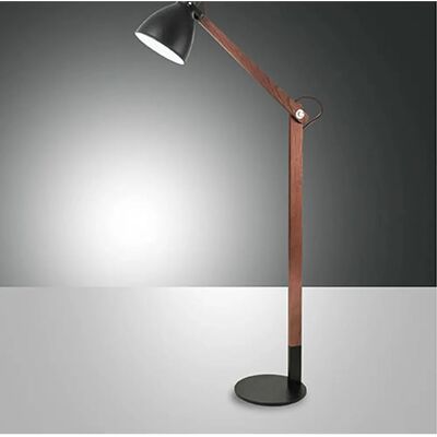Fabas Luce Sveva Stehlampe Schwarz / Nussbaum - Metall & Holz - E27 Fabas Luce Sveva Stehlampe Schwarz / Nussbaum - Metall & Holz - E27