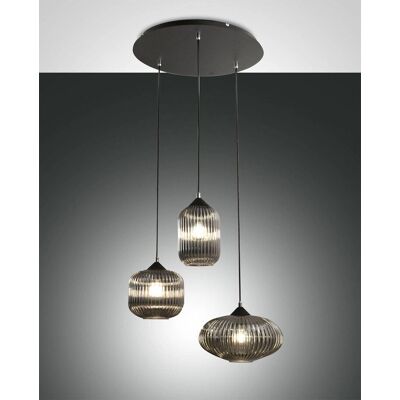 Fabas Luce Modell 3662-47-126 Pendelleuchte - 3-flammig, Schwarz Grau Fabas Luce Modell 3662-47-126 Pendelleuchte - 3-flammig, Schwarz Grau