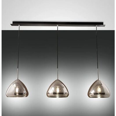 Fabas Luce Lampada a sospensione Glow E27 2000x250mm cromo Fabas Luce Lampada a sospensione Glow E27 2000x250mm cromo
