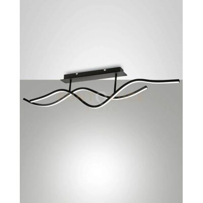 Fabas Luce Sinuo Black Glass LED Semi Flush Light Fabas Luce Sinuo Black Glass LED Semi Flush Light