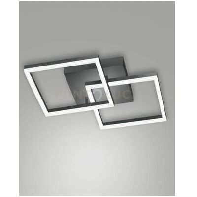 Fabas Luce Bard Semi Flush Light - LED, Anthracite Glass Fabas Luce Bard Semi Flush Light - LED, Anthracite Glass