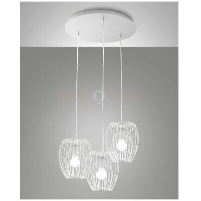 Fabas Luce Weiße 3-flammige Pendelleuchte - Deckenleuchte Fabas Luce Weiße 3-flammige Pendelleuchte - Deckenleuchte