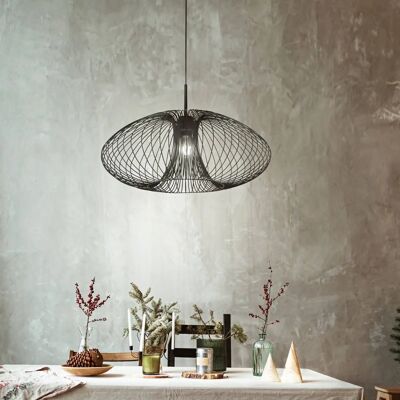 Fabas Luce Schwarze Pendelleuchte - Vintage-Design - E27 - 60cm Fabas Luce Schwarze Pendelleuchte - Vintage-Design - E27 - 60cm