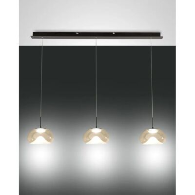 Fabas Luce 3755-48-365 LED Pendelleuchte - Brena 3-flammig in Linie cognac Fabas Luce 3755-48-365 LED Pendelleuchte - Brena 3-flammig in Linie cognac