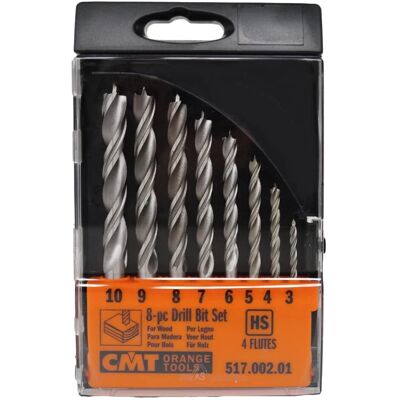 CMT ORANGE TOOLS Zestaw 8 wierteł spiralnych 3-10mm CMT ORANGE TOOLS Zestaw 8 wierteł spiralnych 3-10mm