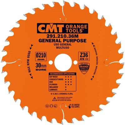 CMT Rundsaegeblatt - 210x2.8/1.8x30 Z36 - Holz, Sperrholz, Hartholz CMT Rundsaegeblatt - 210x2.8/1.8x30 Z36 - Holz, Sperrholz, Hartholz